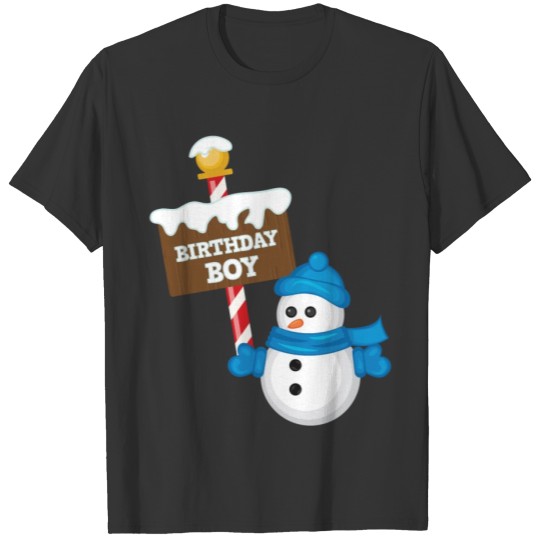 Christmas Snowman Birthday Boy Gift T-shirt