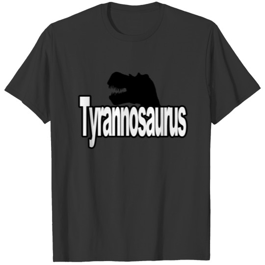 Tyrannosaurus lettering with TRex head dinosaur T Shirts