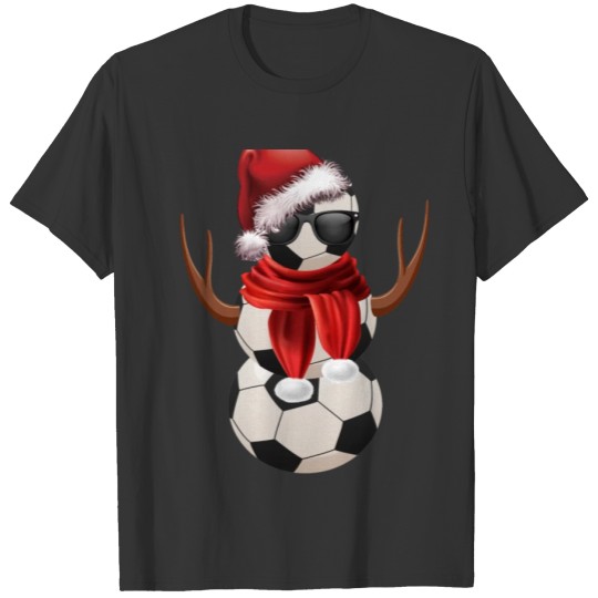 Snowman Soccer Ball Christmas Soccer Ball Shirt T-shirt