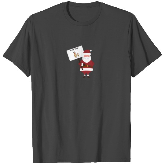 Funny santa T Shirts Wanted elf and reindeer recruiting
