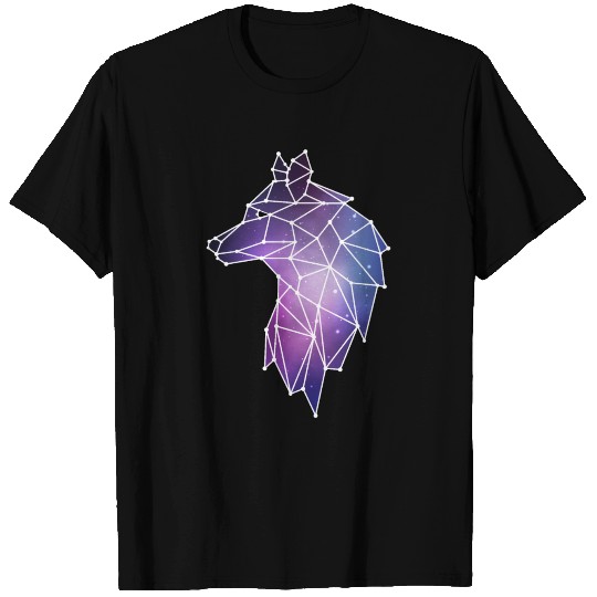 Geometric Wolf | Low Poly Galaxy Wolf Pack T Shirts