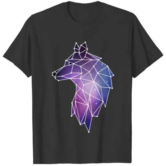 Geometric Wolf | Low Poly Galaxy Wolf Pack T Shirts