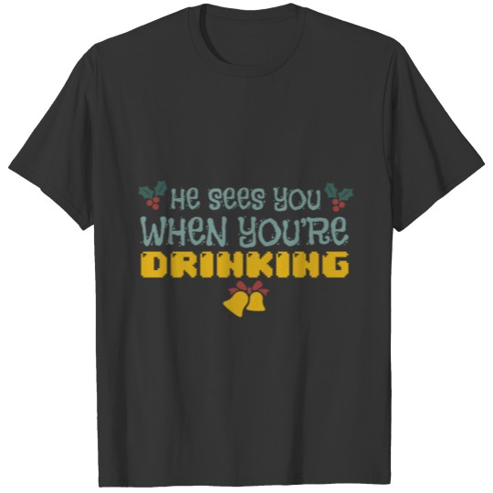 Christmas party alcohol mistletoe beer gift T Shirts