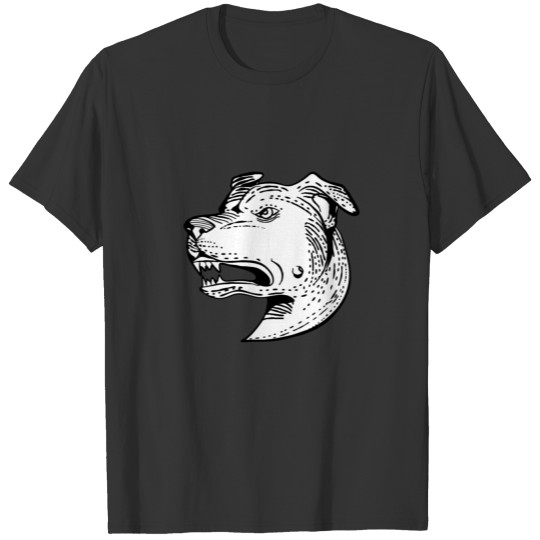 American Staffordshire Bull Terrier Etching Black T Shirts