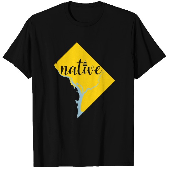 Vector Map of Washington DC: native & capitol dome T Shirts