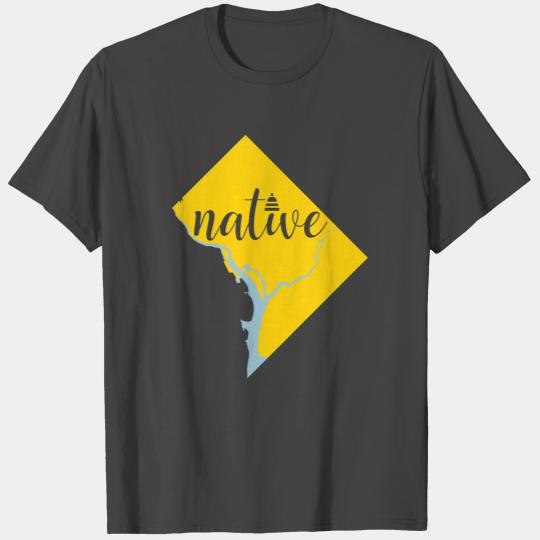 Vector Map of Washington DC: native & capitol dome T Shirts
