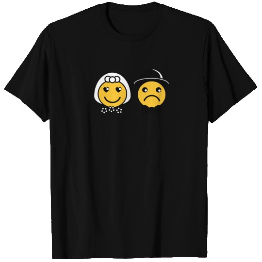 Bride and Groom Smiley Faces funny T Shirts