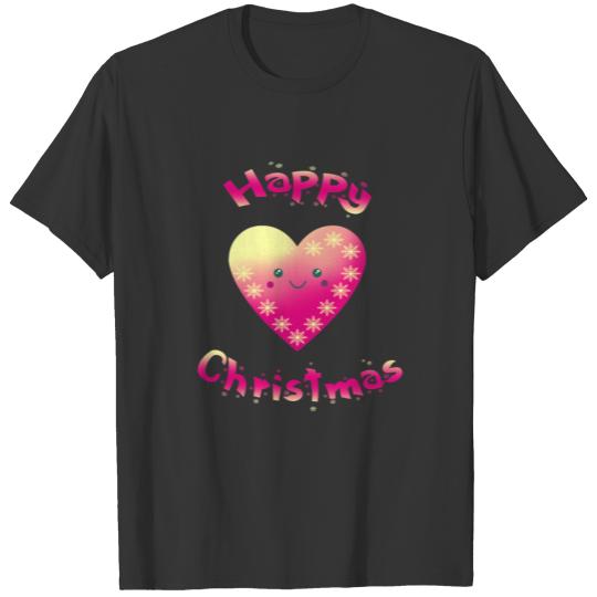 Beautiful heart Happy Christmas love T-shirt