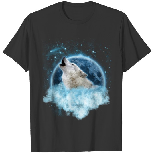 Grey Wolf Bl Moon Dream Catcher T Shirts