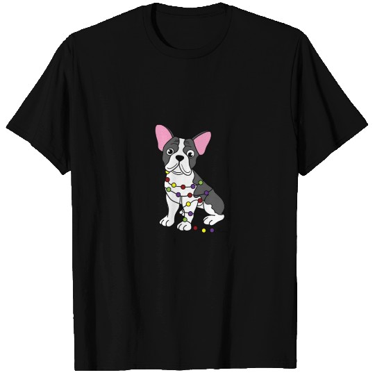 French Bulldog Dog Present Christmas Lights Gift T Shirts