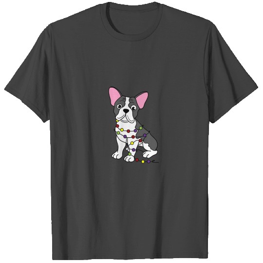 French Bulldog Dog Present Christmas Lights Gift T Shirts