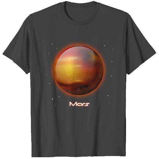 Solar System Red Planet Mars Space Stars T Shirts