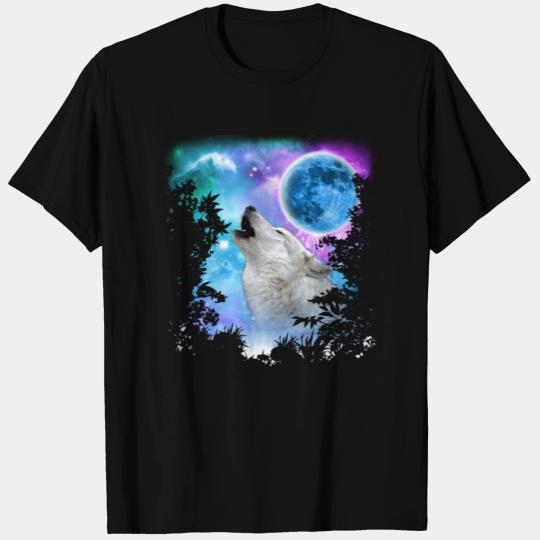 Grey Wolf MidNight Howling Forest T Shirts