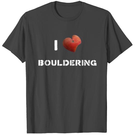 I love Bouldering (heart, hold) T Shirts