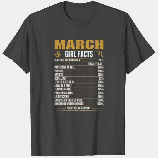 March Scorpio Girl Facts T Shirts
