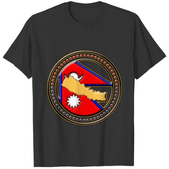 Nepal Flag Map T-shirt
