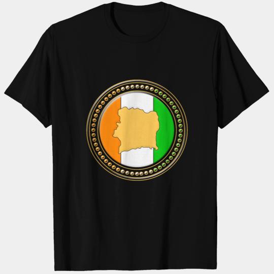 Ivory Coast Flag Map T Shirts