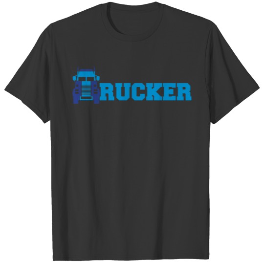 truck trucker front truck lorry farmer driving car T-shirt