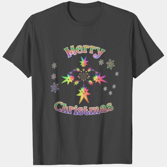 Poinsettia star Merry Christmas T Shirts