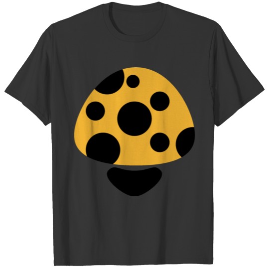 Mushroom Yellow Black Polka Dot T Shirts