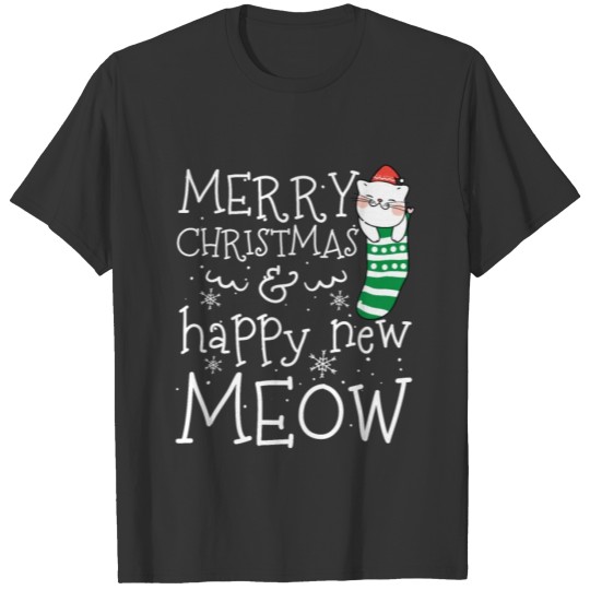 Merry Christmas & happy New Meow new years gift T Shirts