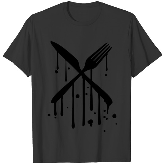 graffiti drop stamp logo cross x fork knife cutler T Shirts