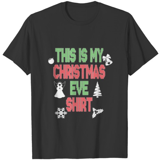 Perfect christmas eve design with elf and bell T-shirt