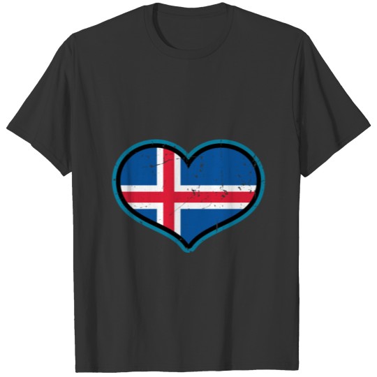 Iceland gift holiday volcano flag map flag T-shirt