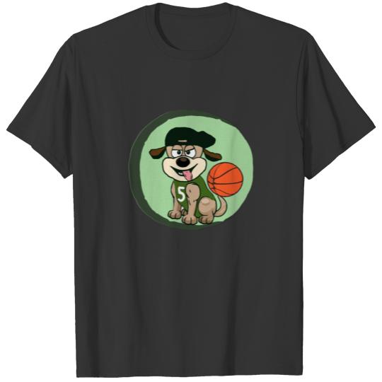 Basketball dog - cute dog with basketball design T-shirt