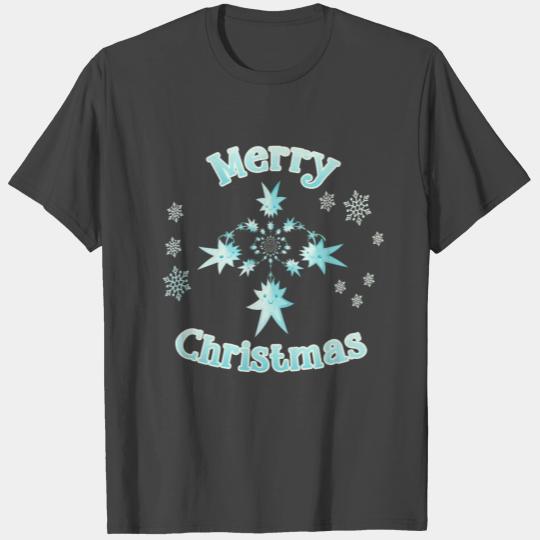 Poinsettia star Merry Christmas T Shirts