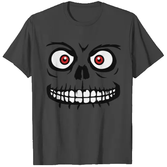 horror halloween creepy evil face head eyes skull T Shirts