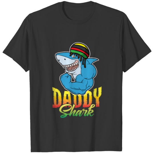 Daddy Shark Best Father Dad Raggae Jamaica Rasta T Shirts