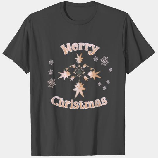 Poinsettia star Merry Christmas T Shirts