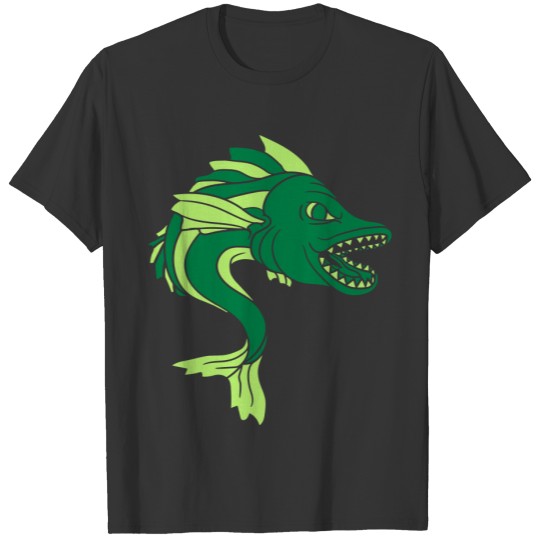 cool fishing fish fishing catch sea lake dangerous T-shirt