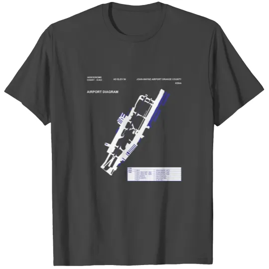 Orange County John-Wayne Airport Diagram SNA Fly T Shirts