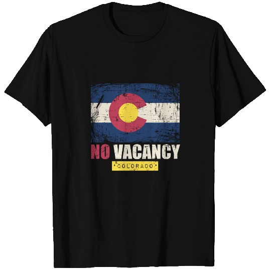 No Vacancy License Plate Colorado Flag T Shirts