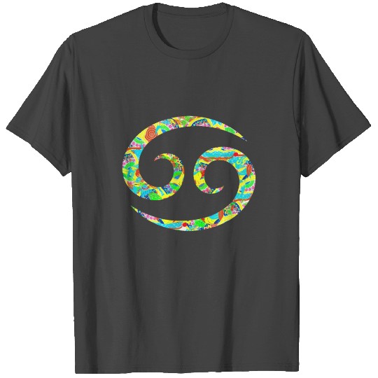 Colorful Cancer Zodiac Sign T Shirts