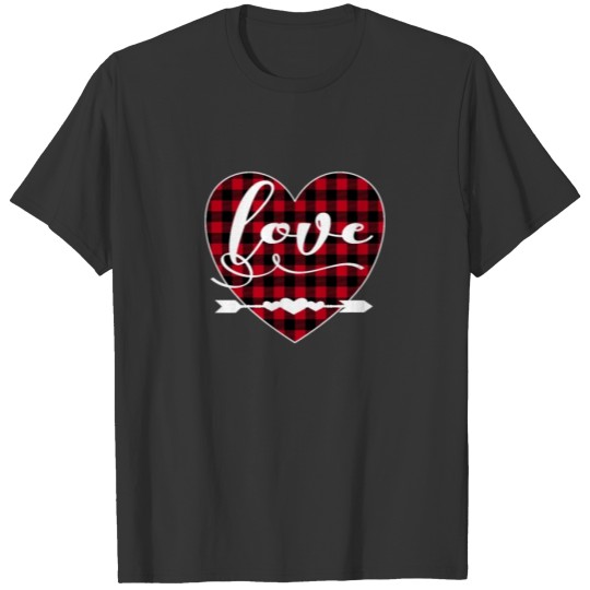 Bold Love With Buffalo Plaid Valentine For Men & T Shirts