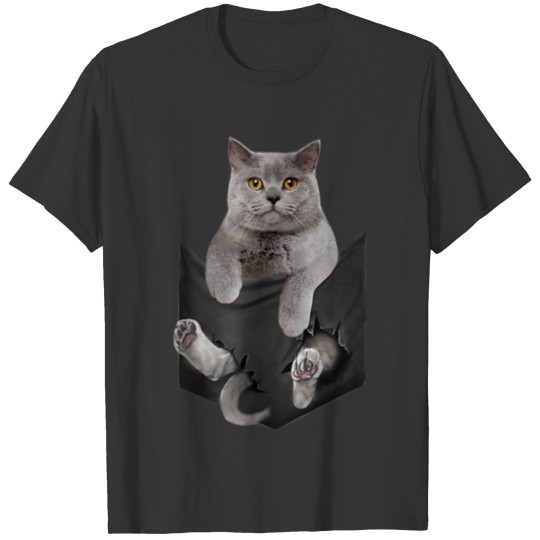 Chartreux Cat In Your Pocket T Shirt Gift for Wome T-shirt