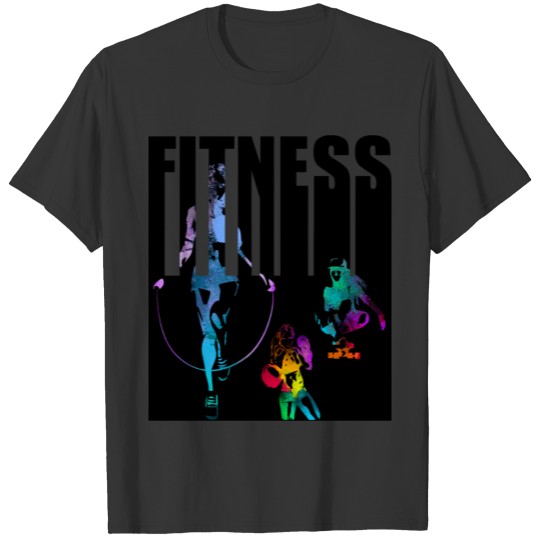 fitness girl rope skipping T-shirt