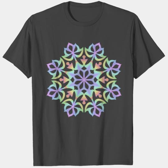 A colourful Snowflake Kaleidoscope T Shirts