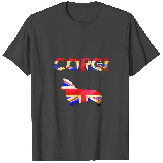 CORGI WELSH PEMBROKE DOG PUPPY UNION JACK FLAG T Shirts