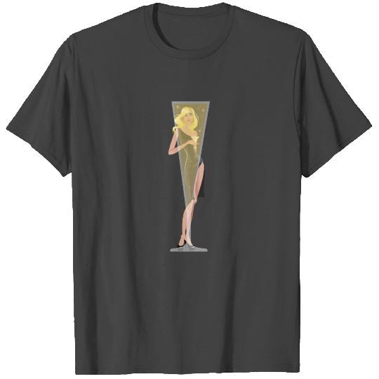 Champagne Prosecco Flute Lady T Shirts