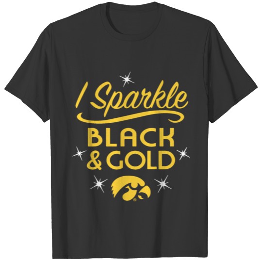 i sparkle black gold star yellow bird game basebal T-shirt