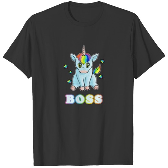 Unicorn Boss Rainbow Girls Gift Birthday T-shirt