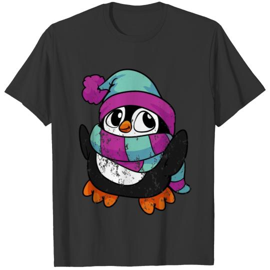 Retro Vintage Grunge Style Penguin T-shirt