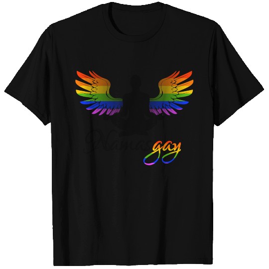 Namasgay LGBT Yoga Angel wings Gay Pride T Shirts