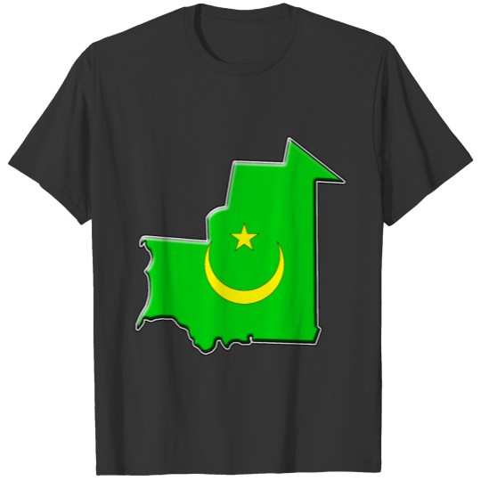 Mauritania Flag Map T-shirt