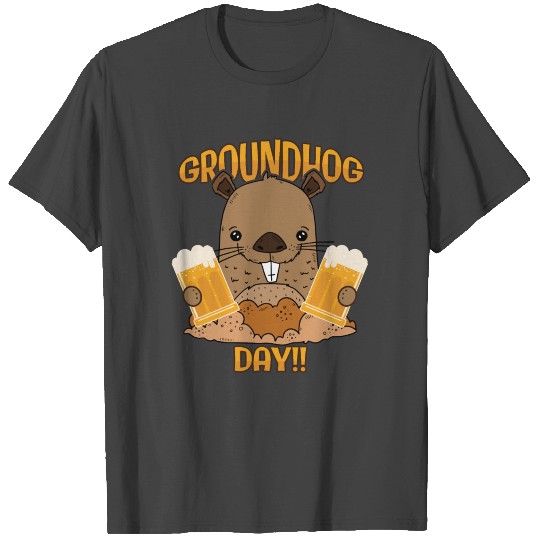 Groundhog Day Beer Drinking for Ale & Lager T Shirts