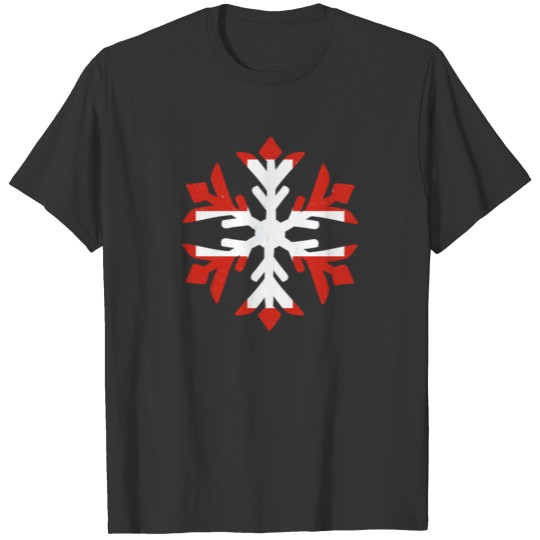 Switzerland Flag Winter Snowflake Design T-shirt